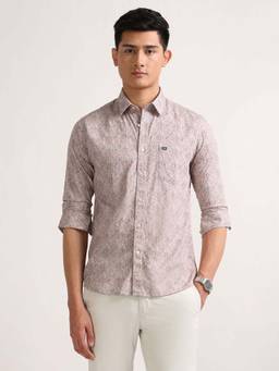 Arrow Sports - Beige Slim Fit Casual Shirt