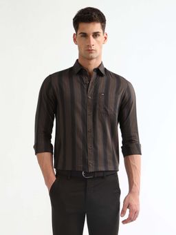 Arrow Sports - Brown Slim Fit Casual Shirt