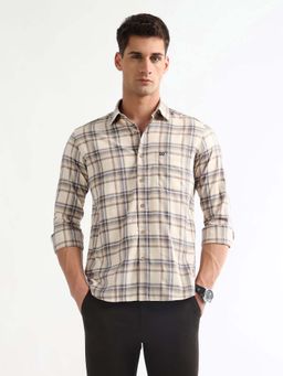 Arrow Sports - Beige Slim Fit Casual Shirt