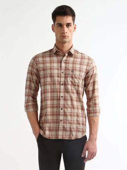 Arrow Sports - Beige Slim Fit Casual Shirt