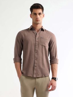Arrow Sports - Brown Slim Fit Casual Shirt
