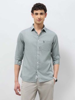 U.S. POLO ASSN. - Green Tailored Fit Casual Shirt