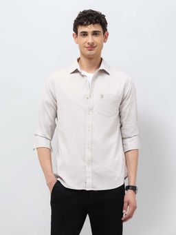 U.S. POLO ASSN. - Beige Tailored Fit Casual Shirt