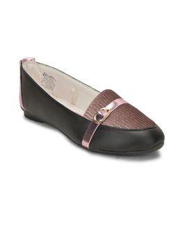 toothless - Kids Girls Rose Gold Black Ballerinas