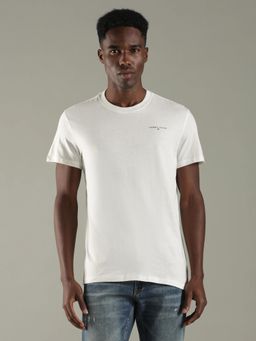 Tommy Hilfiger - Men White Solid Slim Fit Cotton T-Shirt