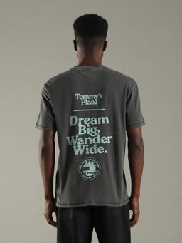 Tommy Hilfiger - Men Black Typography Regular Fit Cotton T-Shirt