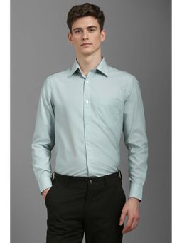 Louis Philippe - Men Green Classic Fit Print Full Sleeves Formal Shirt