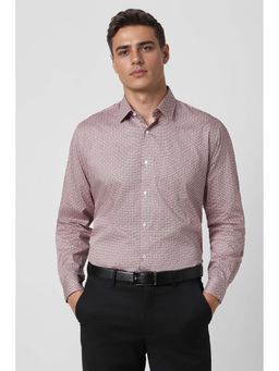 Van Heusen - Men Maroon Regular Fit Print Full Sleeves Formal Shirt