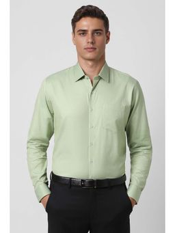 Van Heusen - Men Green Slim Fit Print Full Sleeves Formal Shirt