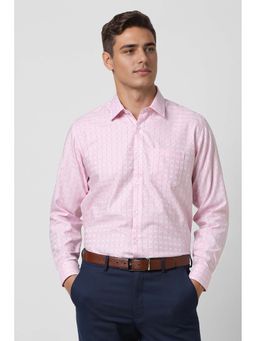 Van Heusen - Men Pink Regular Fit Check Full Sleeves Formal Shirt