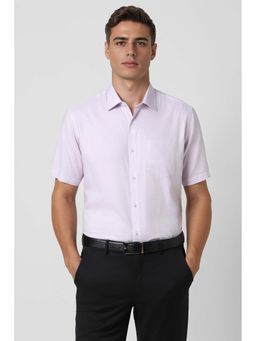 Van Heusen - Men Lilac Regular Fit Textured Half Sleeves Formal Shirt