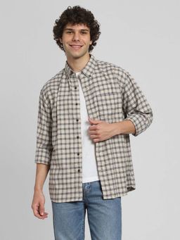 American Eagle - Men Brown Everyday Flannel Plaid Button-Up Shirt