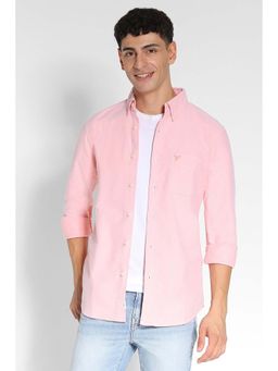 American Eagle - Men Orange Slim Fit Solid Oxford Button-Up Shirt