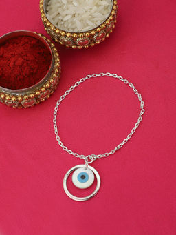 Carlton London - 925 Sterling Silver Evil Eye with Chain Loomba