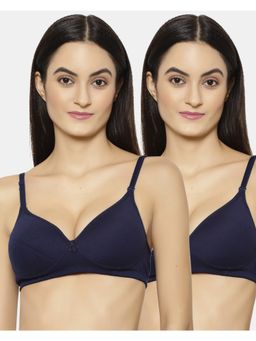 Floret - Wirefree Padded Seamless Bra - Blue