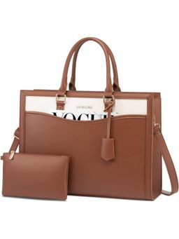LA ELLORE - Broke Tan Handbag with Pouch and Detachable Strap