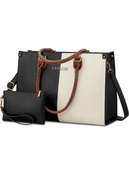 LA ELLORE - Icon Noir Colorblock Multi-Color Handbag with Pouch and Detachable Strap