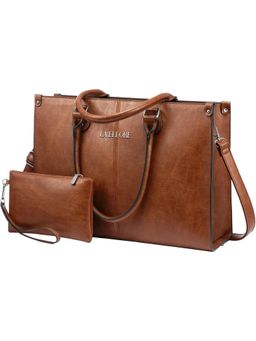 LA ELLORE - Icon Noir Tan Handbag with Pouch and Detachable Strap