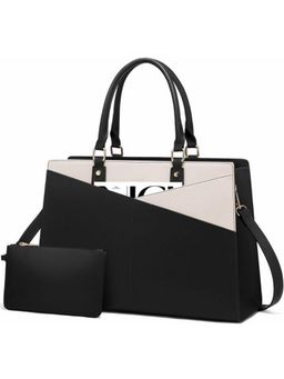 LA ELLORE - Nova Black and White Hand Bag with Pouch and Detachable Straps