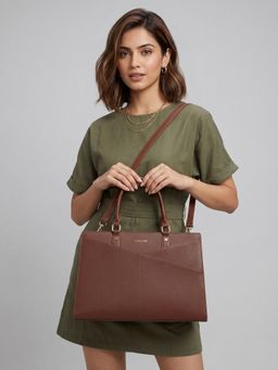 LA ELLORE - Nova Black Solid Hand Bag with Pouch and Detachable Straps