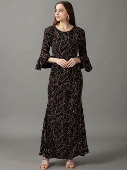 SHOWOFF - Womens Bodycon Black Embellished Maxi Dress