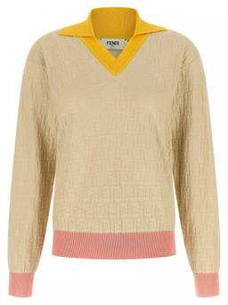 Fendi - Beige Ff Jacquard Sweater