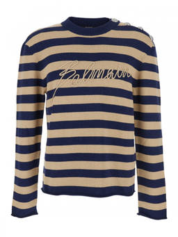 BALMAIN - Blue Stripes Sweater (M)