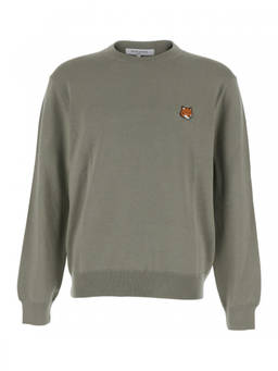 Maison Kitsune - Olive Crew Neck Sweater