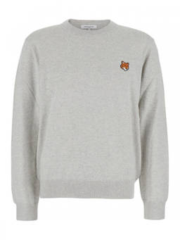 Maison Kitsune - Grey Crew Neck Sweater