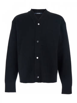 JACQUEMUS - Black V Neck Cardigan (L)