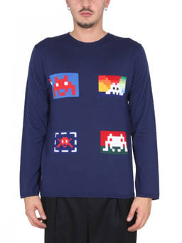 COMME des GARCONS - Blue Crew Neck Sweater