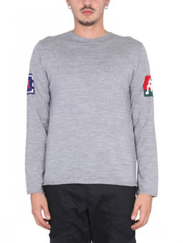 COMME des GARCONS - Light Grey Intarsia Knit Sweater (S)