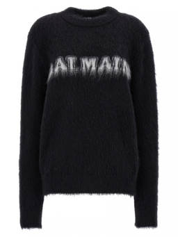 BALMAIN - Black Round Neck Sweater (L)