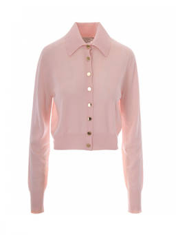 Sportmax - Pink Shirt Collar Cardigan