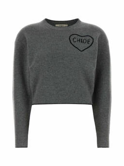 Chloe - Grey Logo Crew Neck Sweater (S)
