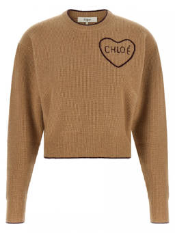 Chloe - Brown Logo Crew Neck Sweater