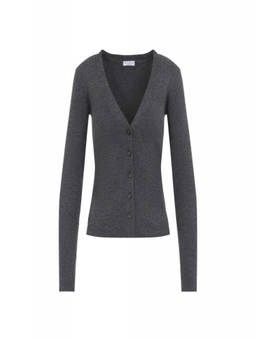 Brunello Cucinelli - Grey Knitted V Neck Cardigan