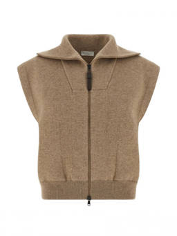 Brunello Cucinelli - Beige Knitted Shirt Collar Sweater