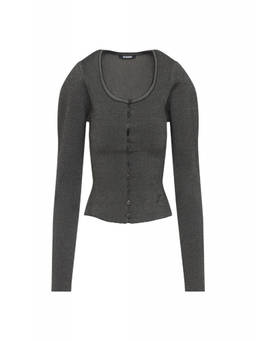 JACQUEMUS - Dark Beige Solid Scoop Neck Cardigan (S)