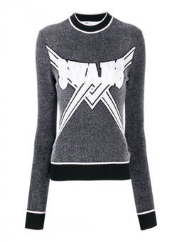 OFF-WHITE - Black Graphic Round Neck Sweater (XS)