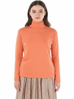 Woolrich - Orange Solid Turtle Neck Sweater (S)