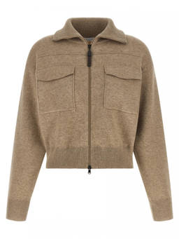 Brunello Cucinelli - Beige Solid Shirt Collar Sweatshirt