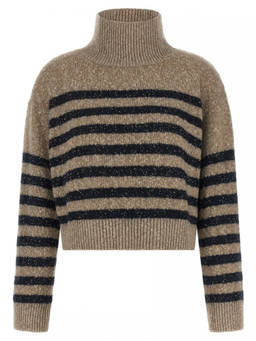 Brunello Cucinelli - Multicolour Stripes Turtle Neck Sweater