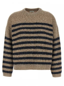 Brunello Cucinelli - Multicolour Stripes Crew Neck Sweater