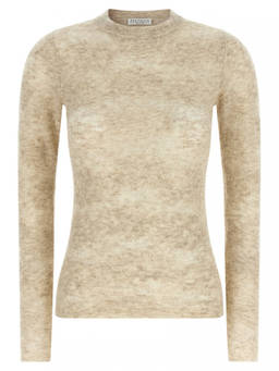 Brunello Cucinelli - Beige Knitted Round Neck Sweater (S)