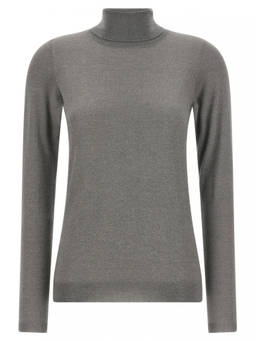 Brunello Cucinelli - Grey Knitted Turtle Neck Sweater