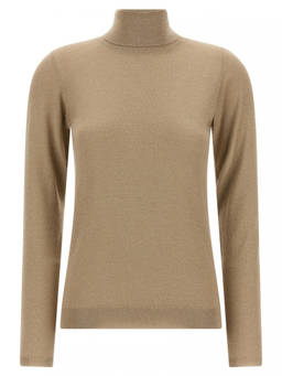 Brunello Cucinelli - Beige Solid Turtle Neck Sweater