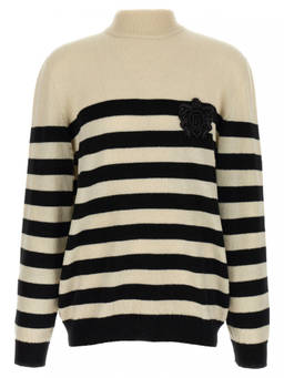 BALMAIN - Black White Mariniere Striped Sweater