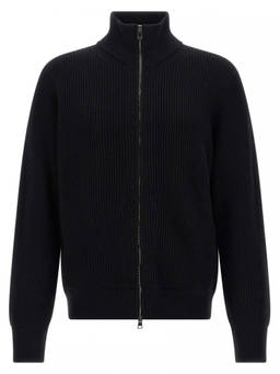 Roberto Collina - Black Ribbed Cardigan
