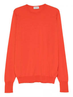 John Smedley - Orange Crewneck Knit Sweater